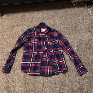 Men's Red and Blue Plaid Shirt